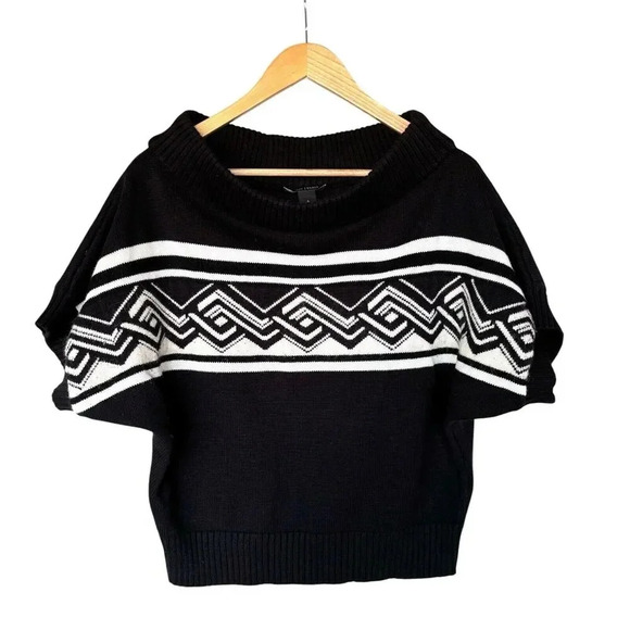 White House Black Market Alpaca Blend Off Shoulder Fuzzy Knit Womens Sweater S - Picture 1 of 13